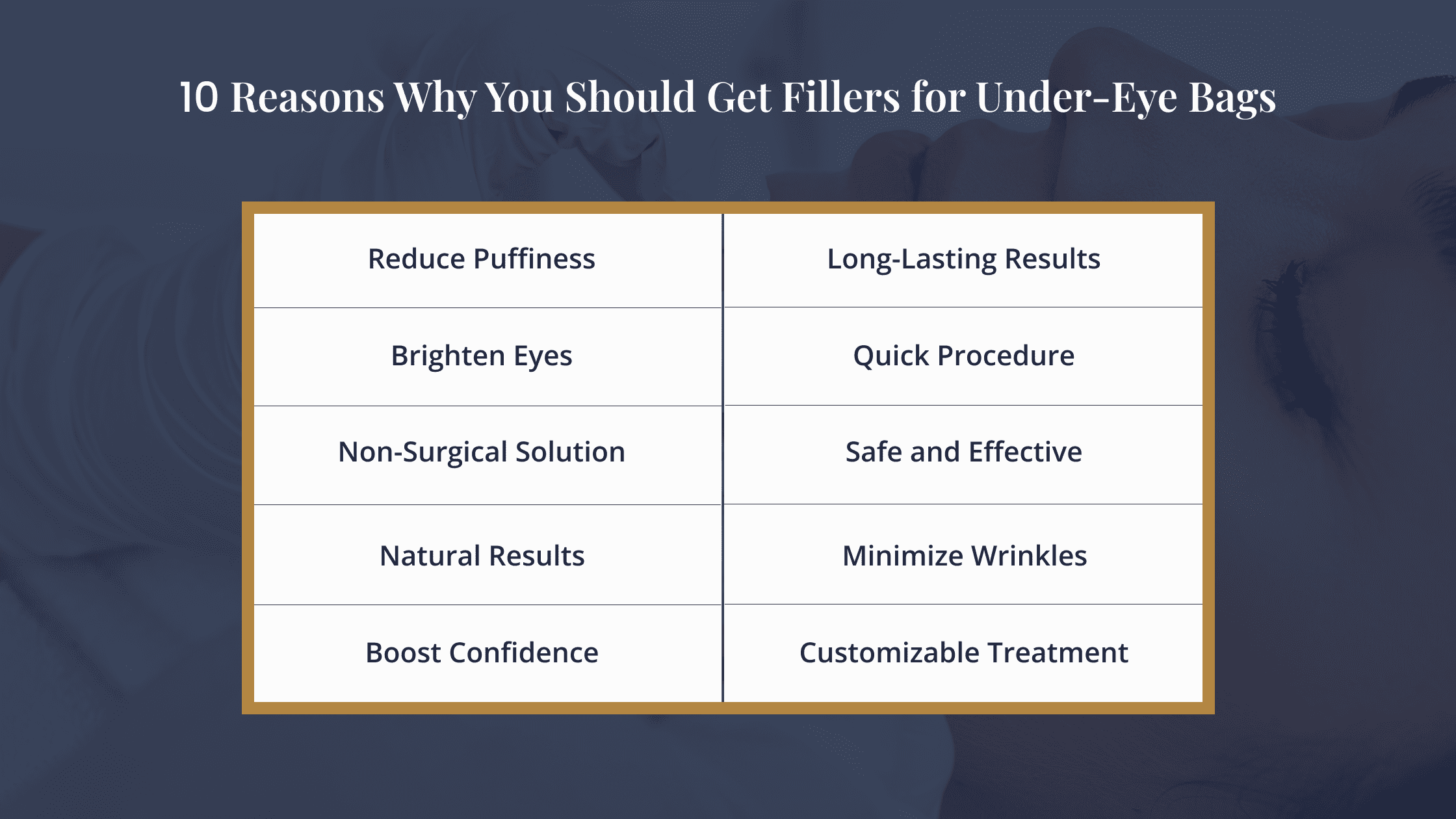 10 Reasons Why You Should Get Fillers for Under-Eye Bags